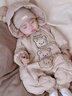 迪士尼（Disney）嬰兒羽絨服小熊連體衣服冬季裝新款男女寶寶外出穿保暖加厚白鴨絨 灰綠色 偏大 cm 66 曬單實(shí)拍圖
