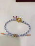 中國黃金（CHINA GOLD）足金平安扣手鏈女黃金轉運珠手繩飾品兔耳朵情人節生日禮物送女友 【今/次日達】平安扣手鏈【藍紫繩】 曬單實(shí)拍圖