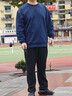 安踏運動(dòng)衛衣男秋冬季款寬松舒適加絨套頭衫男士跑步長(cháng)袖t恤健身外套 【加薄絨款】8703-7純藏青 XL (180) 適合140-160斤 曬單實(shí)拍圖
