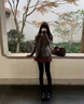 貓人【羊毛保暖】女士打底褲襪女加絨顯瘦腿豎紋春秋連褲襪配裙子黑色 曬單實(shí)拍圖