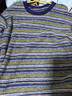 UR2025秋季新款男裝復古休閑撞色條紋長袖T恤UML450214 寶藍條紋 S 曬單實拍圖