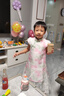 羅蒙女童漢服夏款旗袍新中式國風(fēng)超仙裙子兒童唐裝中秋演出服 粉色120 曬單實(shí)拍圖