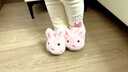 G.DUCKKIDS小黃鴨兒童棉拖鞋包跟冬季小兔子棉鞋可愛(ài)卡通室內居家寶寶毛毛鞋 粉色-包跟 200【內長(cháng)18cm】 曬單實(shí)拍圖
