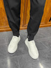 薩拉維夫新款網(wǎng)面透氣小白鞋男夏季新款低幫軟底板鞋潮鞋高爾夫鞋 白色 38 曬單實(shí)拍圖