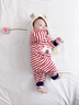巴帝巴帝【孕媽有禮】純棉嬰幼兒童連體衣爬服哈衣睡衣 紅色80cm 曬單實(shí)拍圖