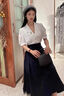 Khwfjas國際一線(xiàn)品牌半身裙女2025秋季新款高腰顯瘦百褶傘裙a字裙子長(cháng)裙 （口袋款）深藍色夏季款 M 【99-108斤】 曬單實(shí)拍圖