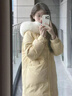 宏資琦羽絨棉服女冬季2025新款中長(cháng)款高級感加厚大毛領(lǐng)長(cháng)款棉衣棉襖外套 黃色 M （建議106—120斤） 曬單實(shí)拍圖