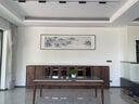 歐藍盾客廳裝飾畫(huà)禪意山水畫(huà)名家手繪真跡國畫(huà)辦公室掛畫(huà)水墨畫(huà)風(fēng)景高檔 沙比利實(shí)木框-圓角棕色 裝框216*66 曬單實(shí)拍圖
