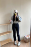 美麗衣櫥（BEAUTIFUL WARDROBE）純色簡(jiǎn)約女式牛仔褲2025秋季小個(gè)子休閑百搭九分直筒褲子女 曬單實(shí)拍圖