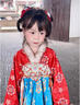 貝優(yōu)可古月家.花想容 漢服女童冬款兒童高端仙氣古風(fēng)加絨連衣裙表演襦裙 紅色 130 曬單實(shí)拍圖