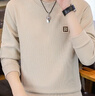 皮爾卡丹（pierre cardin）衛(wèi)衣男春秋季圓領(lǐng)套頭潮牌百搭長(zhǎng)袖T恤潮流上衣服 杏色 XL 曬單實(shí)拍圖