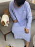VeniMasee嬰兒棉男士睡裙寬松大碼一體式裸睡神器免穿內褲浴袍7A抗菌睡袍男 活力藍 3XL 【推薦體重180-220斤】 曬單實(shí)拍圖