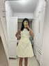 UR2025春季新款女裝時(shí)尚氣質(zhì)褶皺收腰短款連衣裙UYY750029 米白 S 曬單實(shí)拍圖