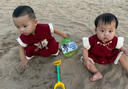 G.DUCKKIDS小黃鴨周歲禮服男寶寶抓周衣服女漢服百日宴百天滿月嬰兒套裝夏季 紅色+香囊 90 建議1~2歲【 80-90cm】cm 曬單實(shí)拍圖