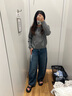 優(yōu)衣庫女裝/男女同款寬松廓形牛仔褲/彎刀鐮刀褲子高腰水洗產(chǎn)品479000 67 海藍色 25 /160/64A 曬單實(shí)拍圖