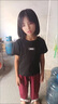G.DUCKKIDS女童套裝夏季2025新款兒童純棉短袖褲子中大童女孩洋氣兩件套衣服 黑T恤+酒紅褲【黑色】 140 適合130-140cm年齡9-10歲 曬單實(shí)拍圖