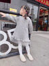 迪士尼寶寶女童連衣裙洋氣春秋裝2024新款兒童長(cháng)款衛衣加絨花邊公主紗裙加厚 灰色 120 曬單實(shí)拍圖