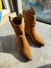 百思圖【張碧晨同款】西部旅人復古廢土風(fēng)牛仔西部靴堆堆靴女短靴駝色37 曬單實(shí)拍圖