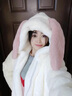 朦朧杏小個(gè)子外套矮個(gè)子羊羔絨加厚保暖可愛(ài)兔子女春秋加絨冬季冬款毛絨 白色 L 曬單實(shí)拍圖