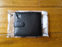 袋鼠男士真皮短款錢(qián)包高檔商務(wù)休閑頭層牛皮錢(qián)夾卡包一體新款青年皮夾 黑色 曬單實(shí)拍圖