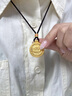 中國黃金（CHINA GOLD）黃金項鏈男女款百搭足金貔貅羅盤(pán)吊墜中秋節生日禮物送女友愛(ài)人 黃財神項鏈【黑繩】約2.8g 曬單實(shí)拍圖