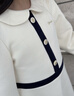英氏（YEEHOO）女童連衣裙兒童裙子中大童裝娃娃領(lǐng)長(cháng)裙學(xué)院風(fēng)淑女秋裝 米白 160 曬單實(shí)拍圖