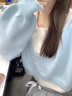 蝶嬌諾（DIEJIAONUO）衛衣女女裝秋裝新款2025年韓版洋氣減齡感鹽系港風(fēng)休閑慵懶風(fēng)顯瘦 毛衣兩件套+褲子 S 曬單實(shí)拍圖