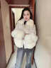 依纓皮草外套女狐貍毛海寧時(shí)尚皮毛一體新款爆款羽絨服炸街氣質(zhì)名媛冬 簡(jiǎn)約白 加厚 升級加厚 L 建議110-125斤 曬單實(shí)拍圖