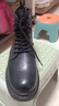 百麗（Belle）潮搭馬丁靴男商場(chǎng)同款牛皮褶皺英倫風(fēng)工裝靴8CM01DD3 黑色-單里 40 (250mm) 曬單實(shí)拍圖
