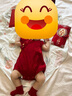 G.DUCKKIDS小黃鴨包屁衣嬰兒滿月衣服夏季周歲禮服女寶寶公主哈衣國(guó)風(fēng)連體衣 鈴鐺紅色 66cm 尺碼0-3個(gè)月6斤-12斤 曬單實(shí)拍圖