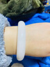 拾想新疆和田玉手鐲羊脂玉白玉女款寬扁條老料旺夫玉石手鐲帶證書(shū) 圈口56mm 曬單實(shí)拍圖