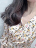 珂萊蒂爾2025年秋季新款淑女復(fù)古印花茶歇裙女V領(lǐng)通勤連衣裙 淡橙黃色 L 曬單實(shí)拍圖