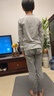 英博倫兒童內(nèi)衣套裝純棉男童秋衣秋褲全棉小男孩睡衣 80315麻灰條 150 曬單實(shí)拍圖