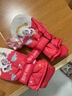 確彤獨角獸兒童滑雪手套冬季女童男童小孩寶寶保暖加絨加厚棉 草莓兔西瓜紅 S（建議0-5歲） 曬單實(shí)拍圖