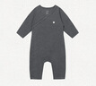 nest designs嬰兒連體衣新生兒男女寶寶連體衣爬服羅紋透氣長(cháng)袖秋冬家居服 炭筆灰 80cm （建議身高73-82cm） 曬單實(shí)拍圖