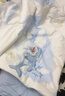 babycare嬰兒小被子四季通用寶寶山茶花針織被哈沃依云島藍(lán)120*150春秋款 曬單實(shí)拍圖