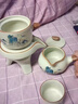 瓷牌茗茶具（cipaiming teaset）汝窯自動茶具套裝家用懶人泡茶神器辦公室會客功夫茶杯茶壺整套 米黃錦繡江山自動6杯禮盒 8件 曬單實拍圖