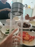 煦凜日本玻璃杯子水杯車載一鍵開蓋茶水分離耐熱防爆耐高溫大容量帶蓋 【一鍵速開】520ml本色 曬單實拍圖