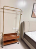 卡登蘭輕奢高端不銹鋼掛衣服架子可移動(dòng)落地臥室床邊多功能掛包衣帽架 鈦金色 100*172cm 304不銹鋼+真皮 曬單實(shí)拍圖