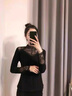 皮爾卡丹（pierre cardin）加絨加厚蕾絲打底衫女秋冬時(shí)尚洋氣2025新款長(cháng)袖內搭保暖小衫上衣 黑色蕾絲加絨 加絨 2XL 曬單實(shí)拍圖