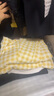 暄琰 睡衣女套裝可外穿春秋款長袖夏季薄款甜妹學(xué)生休閑大碼家居服 睡衣女春秋款黃色格 M 80-120斤 曬單實拍圖