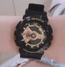 卡西歐（CASIO）手表男G-SHOCK大表盤(pán)多功能學(xué)生考試雙顯防水運動(dòng)電子日韓表禮物 潮酷黑金GA-110GB-1A 曬單實(shí)拍圖