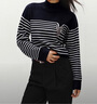 森馬（Semir）森柔|地理系列毛衣女冬季半高領刺繡條紋衫101724107022 曬單實拍圖