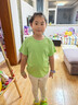 真維斯兒童白色t恤夏季薄款女童親膚糖果色上衣男童純棉透氣多巴胺短袖 【男女同款純色短袖】果綠色 140 曬單實(shí)拍圖