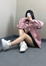 CUOARCHL美式潮牌外套男女款秋冬季大碼寬松翻領(lǐng)棒球服飛行員PU皮衣夾克男 深灰（NE01） XL （推薦體重130-150斤） 曬單實(shí)拍圖