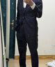 CULTUM【可機洗免熨燙】通勤商務(wù)西服套裝男職業(yè)正裝禮服西裝外套 藏藍色兩件套 50 A 曬單實(shí)拍圖