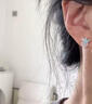 梵昇昱夏季甜美滴油蝴蝶仿貓眼石耳釘女小巧精致設(shè)計(jì)感少女心耳飾 滴油蝴蝶耳釘【一對】 曬單實(shí)拍圖