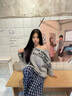 京多夢(mèng)美式字母印花斜肩衛衣女2025秋季新款寬松舒適慵懶風(fēng)小眾長(cháng)袖上衣 灰色 M （95-105斤） 曬單實(shí)拍圖