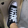 匡威（Converse）all star復古經(jīng)典帆布鞋情侶學生男女鞋休閑運動低幫休閑鞋101001 101001 經(jīng)典黑 42.5 曬單實拍圖