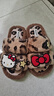 果殼（Gukoo）拖鞋女冬Hellokitty聯(lián)名毛絨可愛(ài)豹紋女家居棉拖鞋 卡其色 38-39 曬單實(shí)拍圖